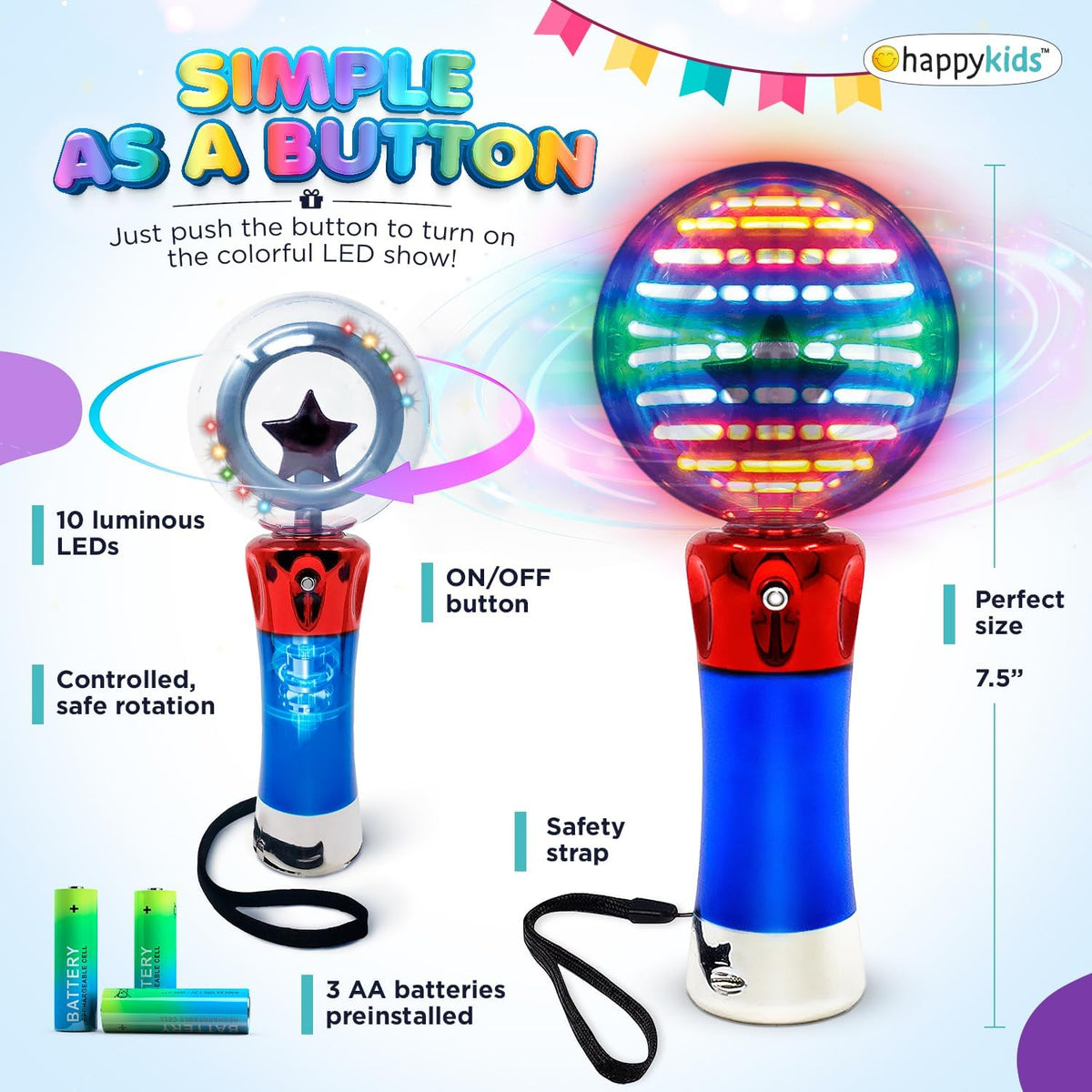 Light up spinning wand hot sale toy