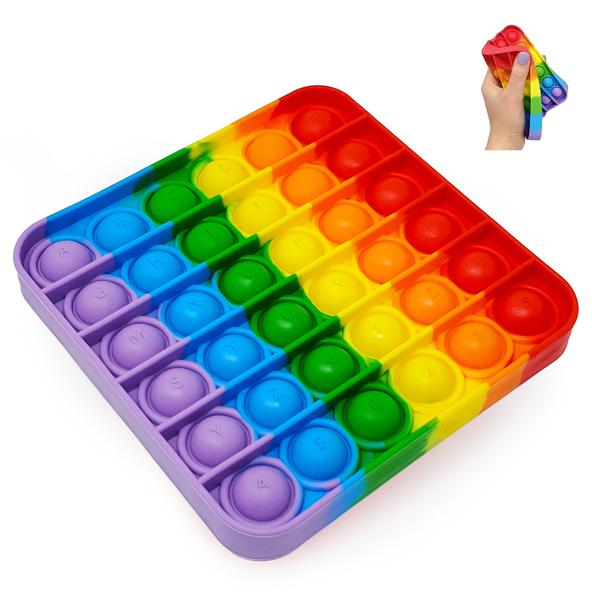 Happy Kids Rainbow Square Push & Pop Fidget Toy - It features 6 vibrant  colors! – Eat Play Happy